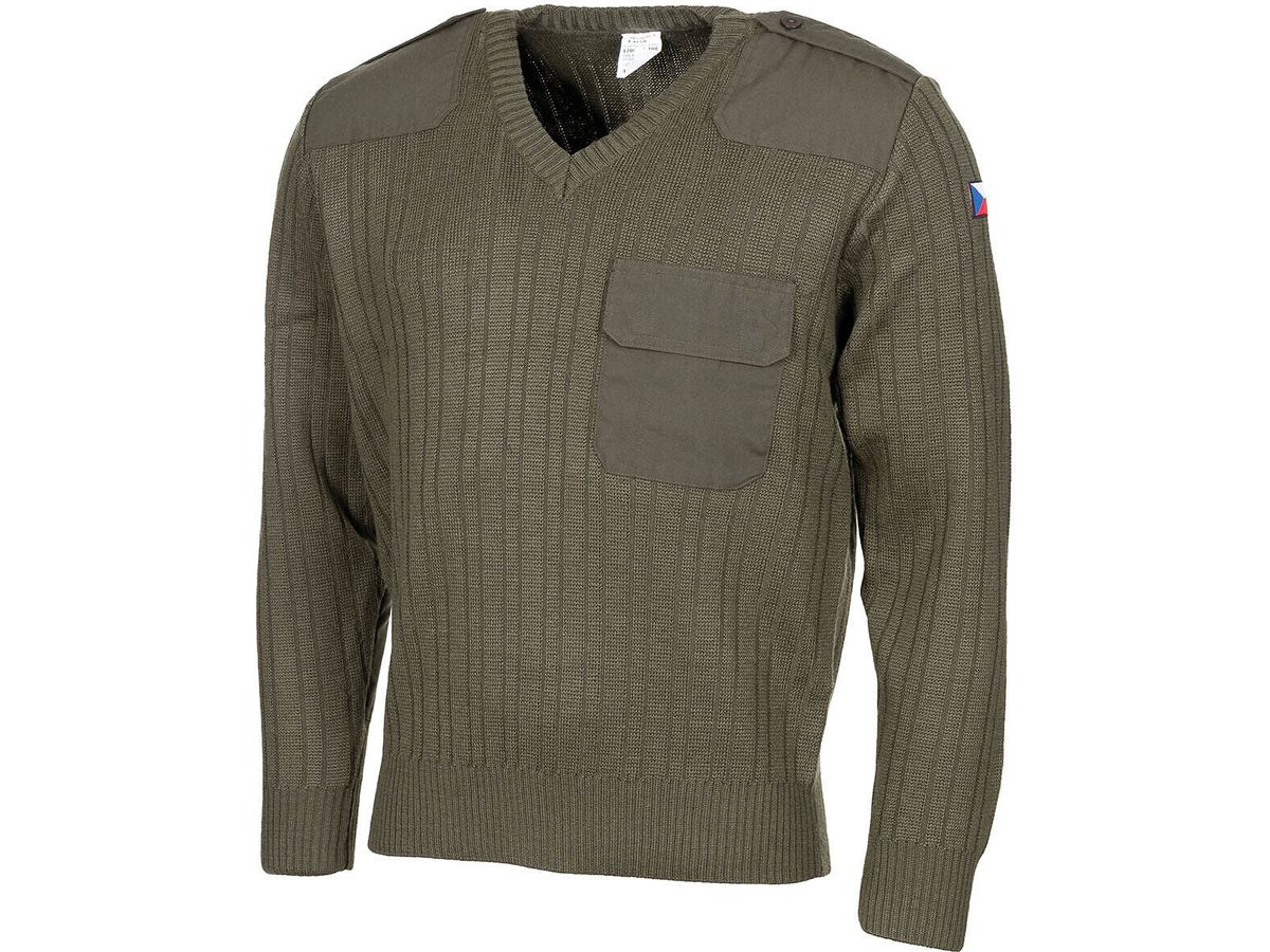 Original CZ Army Military Style Pullover M 97 V-Neck OD Green 50% Wool