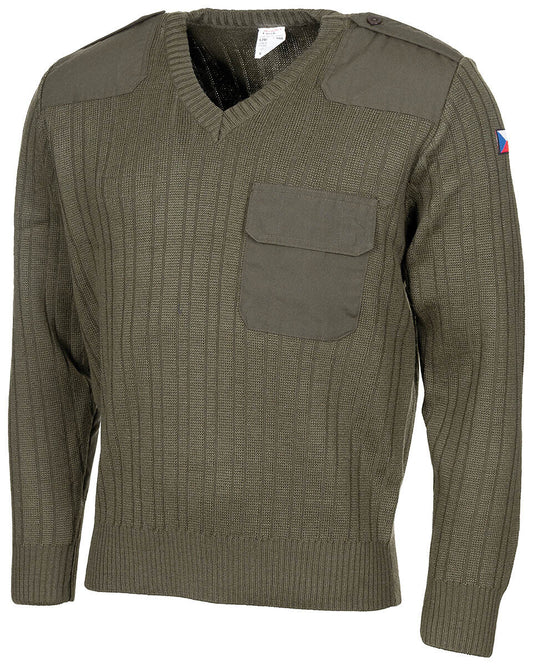Original CZ Army Military Style Pullover M 97 V-Neck OD Green 50% Wool
