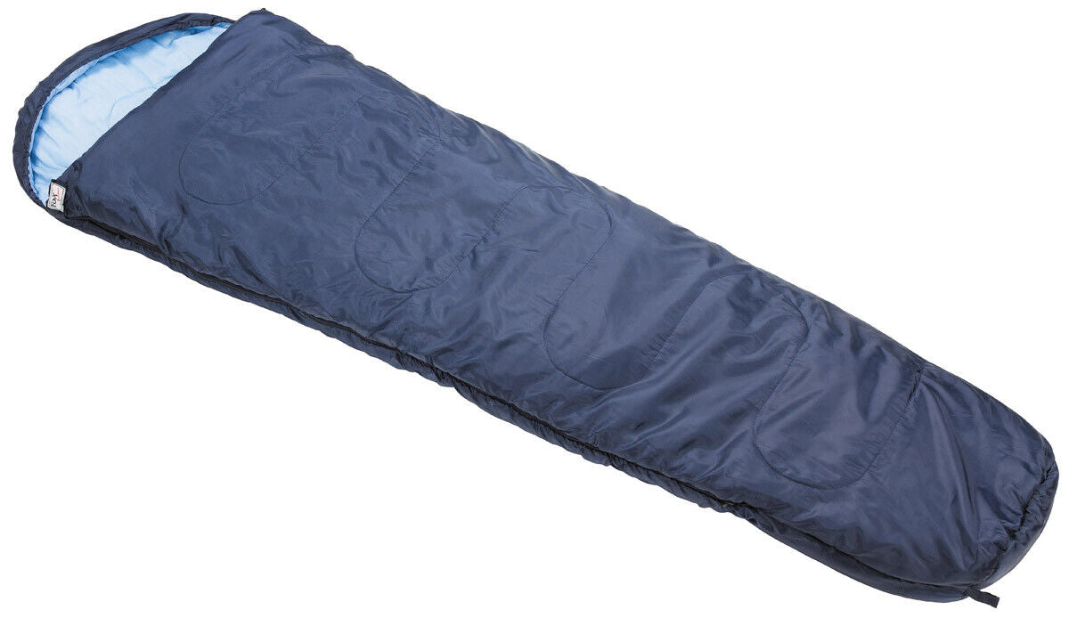 Blue Mummy Sleeping Bag Versatile Temperature Range 2-Layer Filling Hood