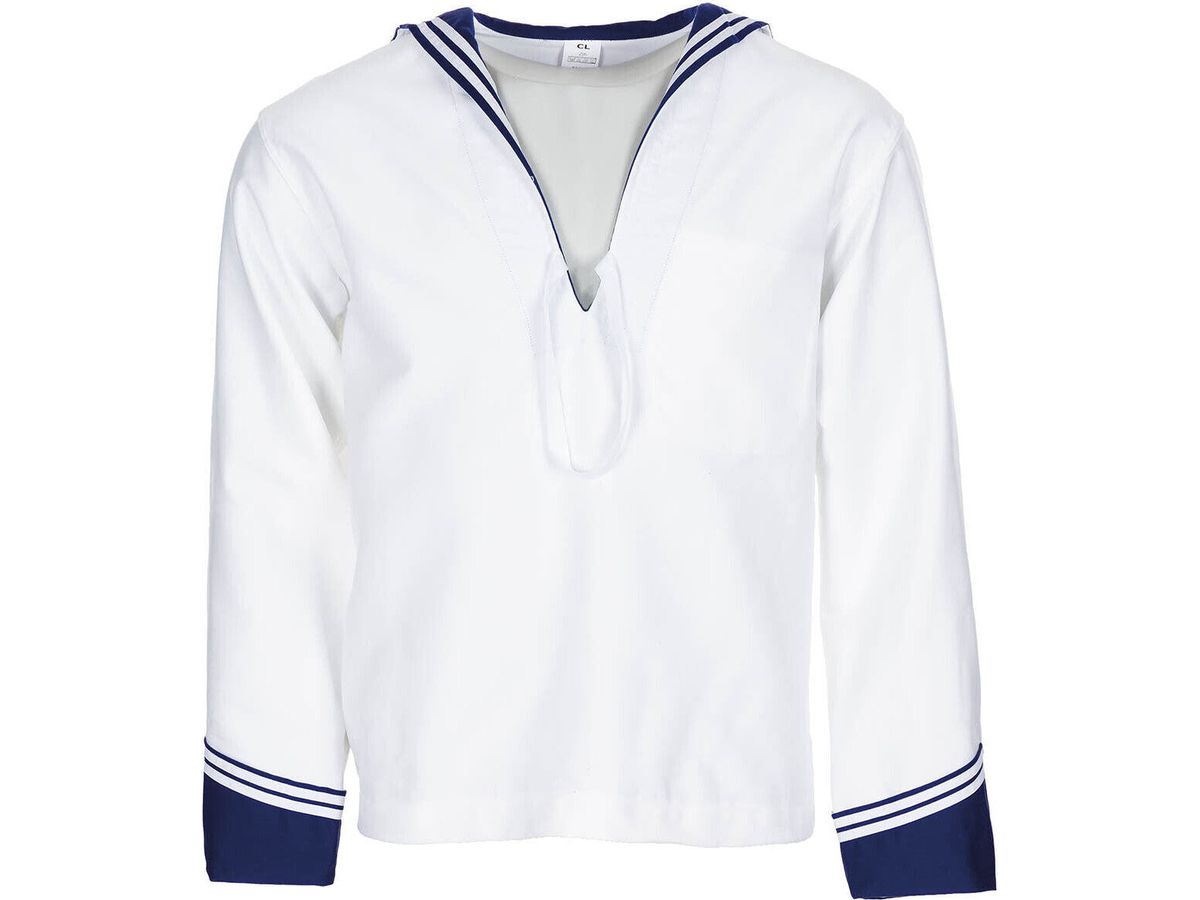 Original Italian Navy Military Army Long Sleeves Shirt White