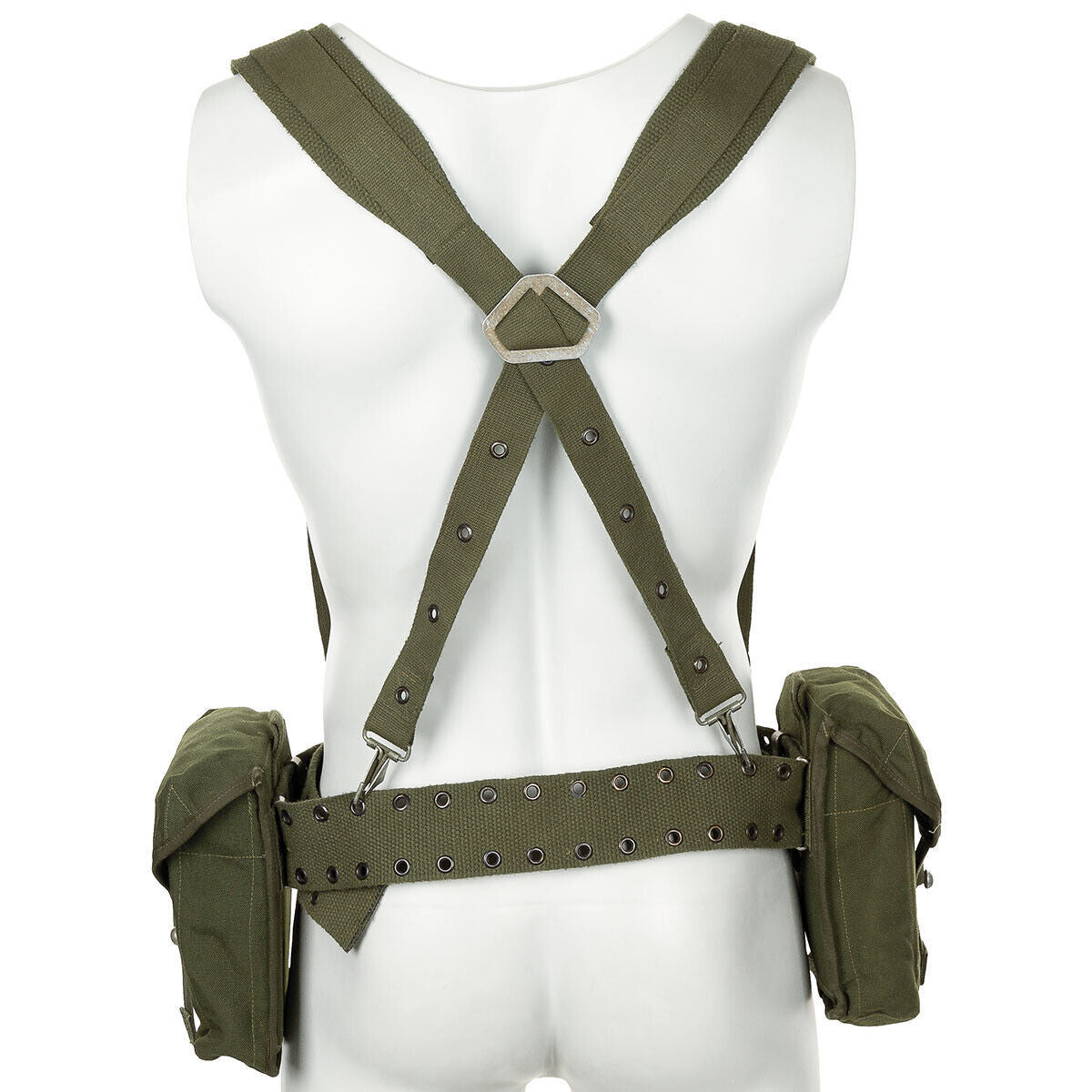 Original Swedish Army Military Tactical Set 304 4 parts OD Green Used