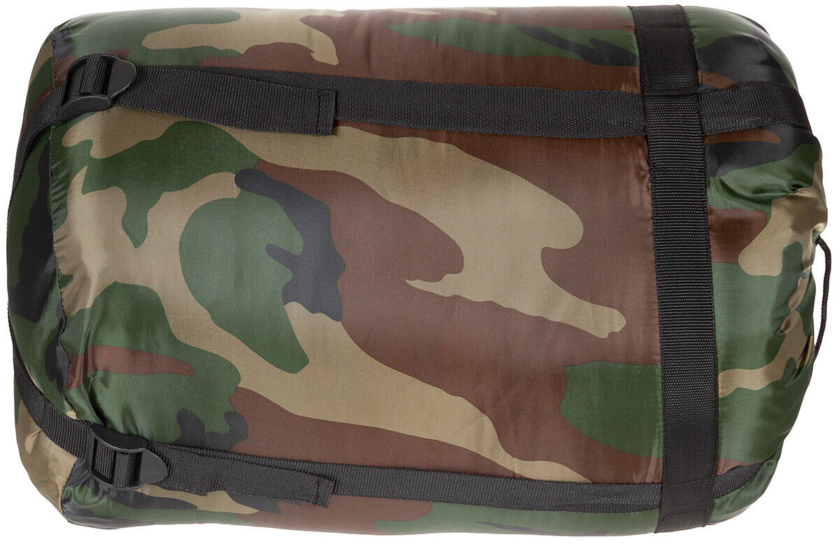 Woodland Mummy Sleeping Bag  Top 2-Way Zip 2-Layer Filling Hood & Drawstrings