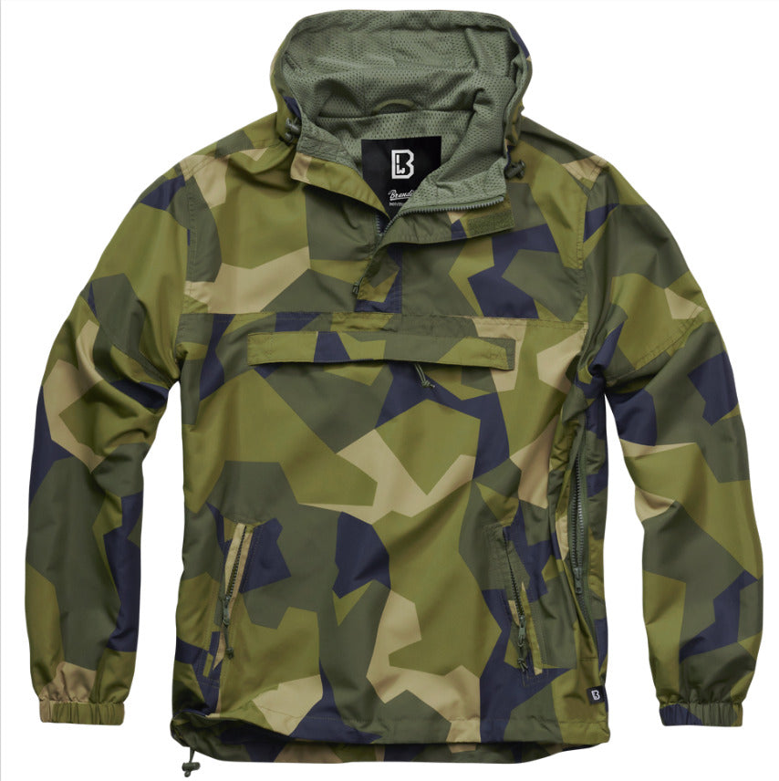 Brandit Windbreaker Anorak Swedish Woodland – Summer Outdoor Rain Jacket