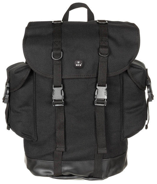 Bundeswehr Mountain Backpack Black New Model Padded Straps Detachable Strap