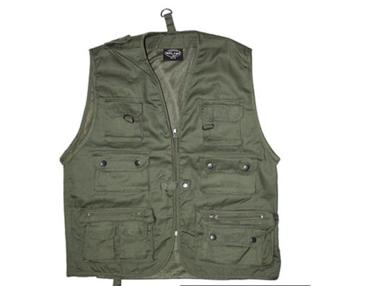 Military Style Outdoor Multi Pocket Vest Hunting Camping Fishing OD Green
