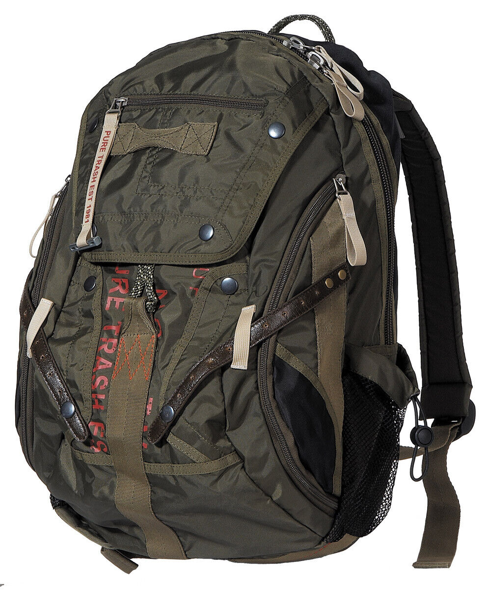 Outdoor Hiking Adjustable Backpack Large Carabiner OD Green 35L