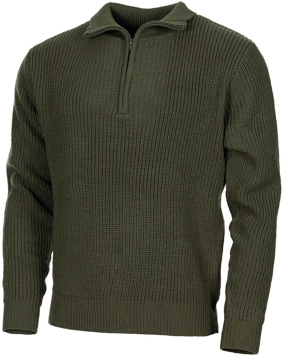 MFH Pullover Troyer Green with Zip