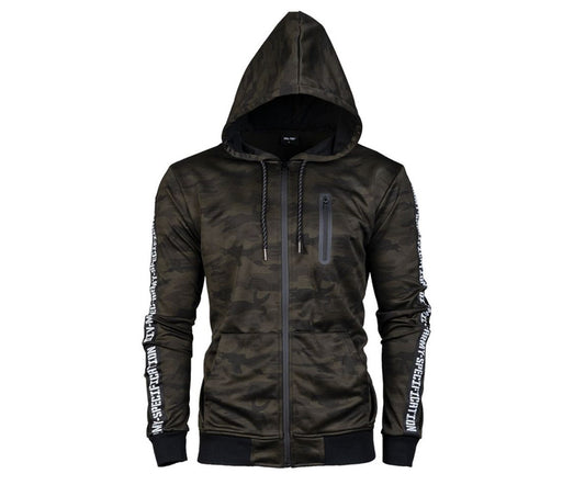 MIL-TEC Sport Jacket Military Tactical Zipped Hoodie Sweater Mens Outdoor Black