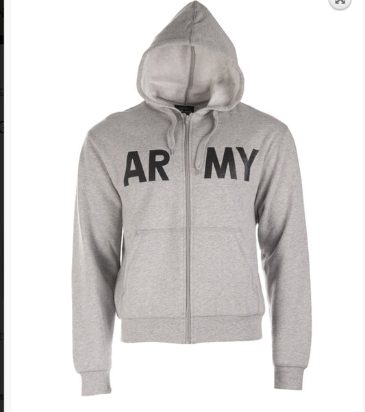 MIL-TEC Gym Jacket Military Tactical Zipped Hoodie Sweater Mens Outdoor Grey
