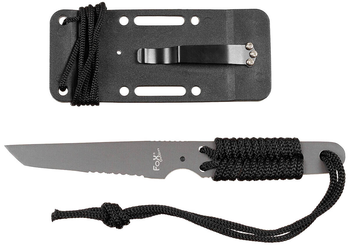 Military Outdoor Hunting Camping Knife Action I Black Wrapped Handle Sheath