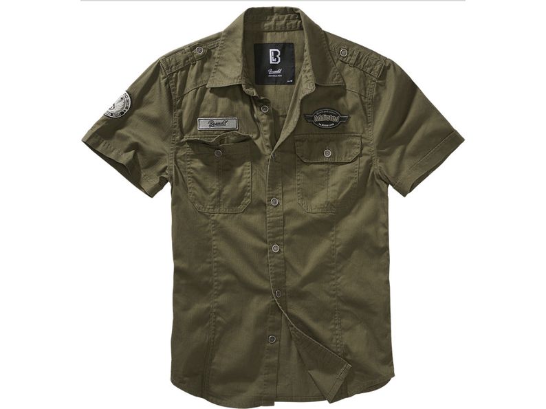 Brandit Luis Vintage Shirt Short Sleeve Stylish Urban Outdoor T-Shirts Olive