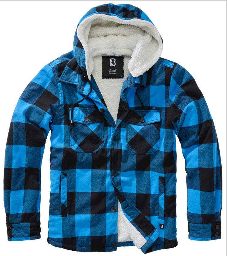 Brandit Lumberjacket Men's Jacket Hooded Outdoor Warm Stylish Blue/Black