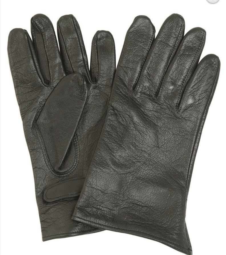 Original French Army Leather Gloves Black – Used