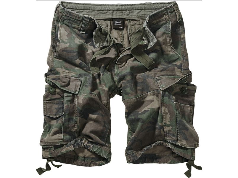 Brandit Urban Vintage Shorts Mens Army Style Military Combat Cargo Woodland