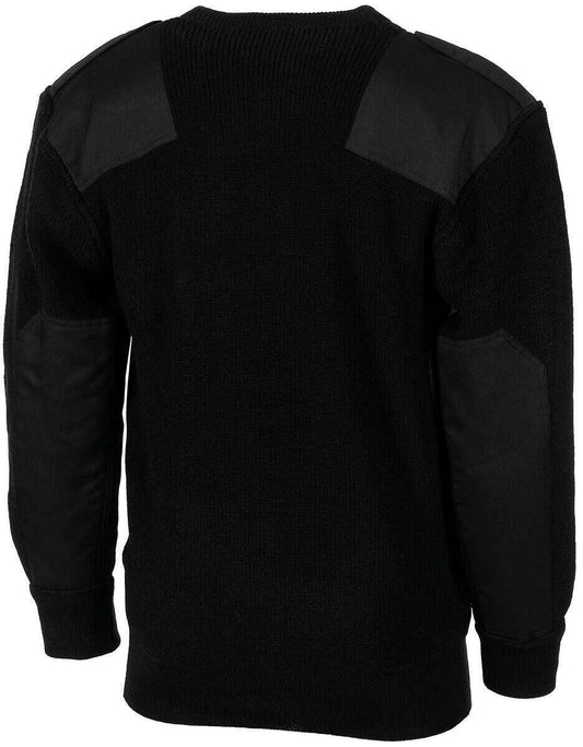 BW German Army Military Sweater Pullover With Chest Pocket Wool-80%  Black
