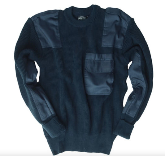 MIL-TEC German Army Military Style Outdoor Warm Sweater Acrylic Dark Blue