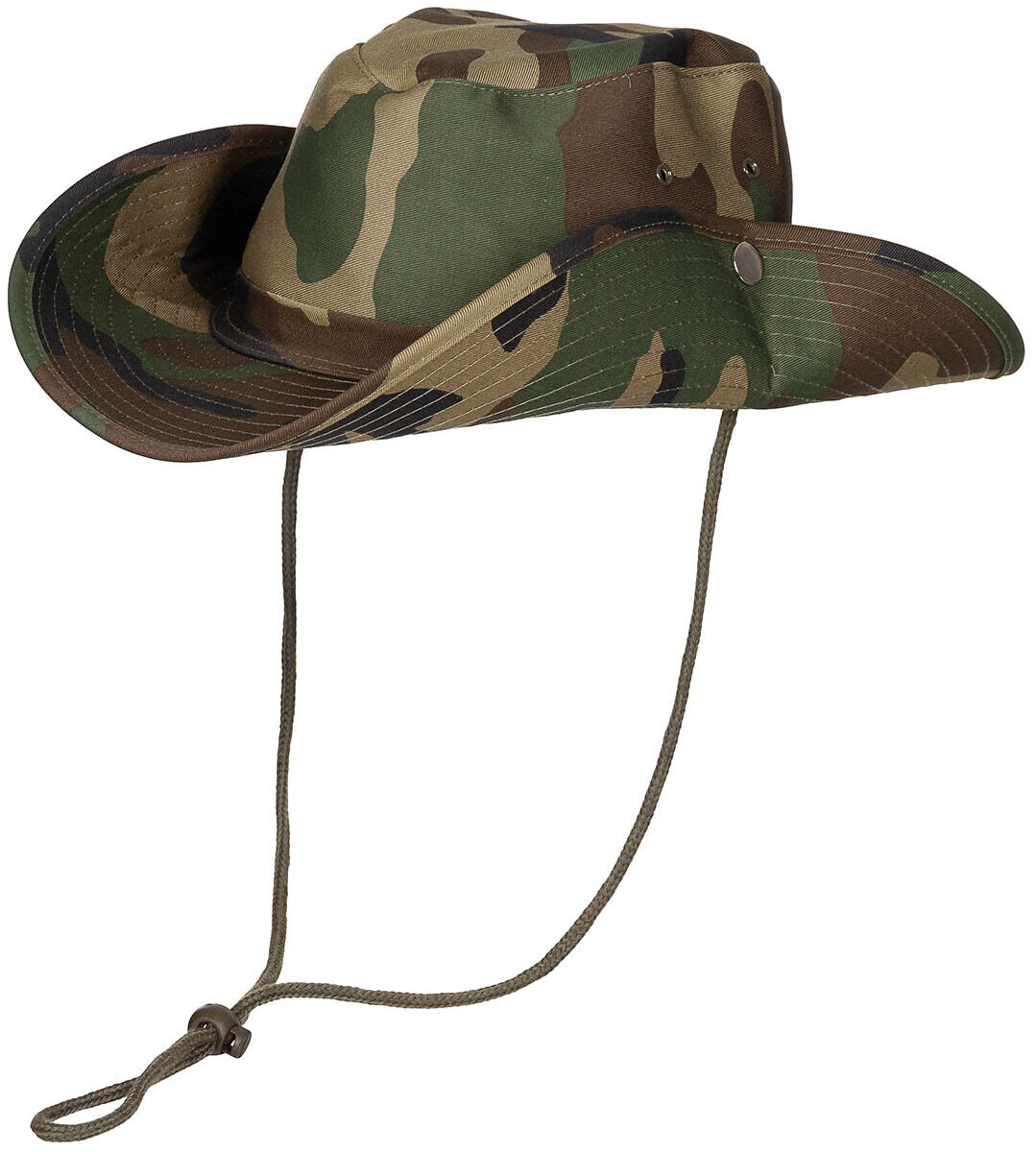 MFH Bush Hat Chin Strap Foldable Brim Woodland