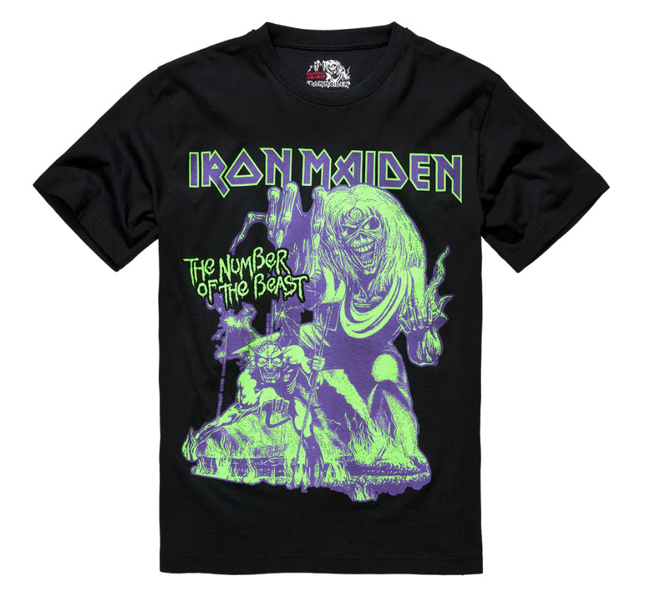 Brandit Iron Maiden Stylish T-Shirt Number of the Beast I Short Sleeves Black