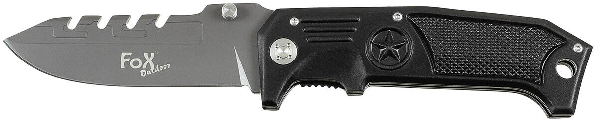 Outdoor Hunting Camping Jack Knife Compact One-Handed Metal Handle Black