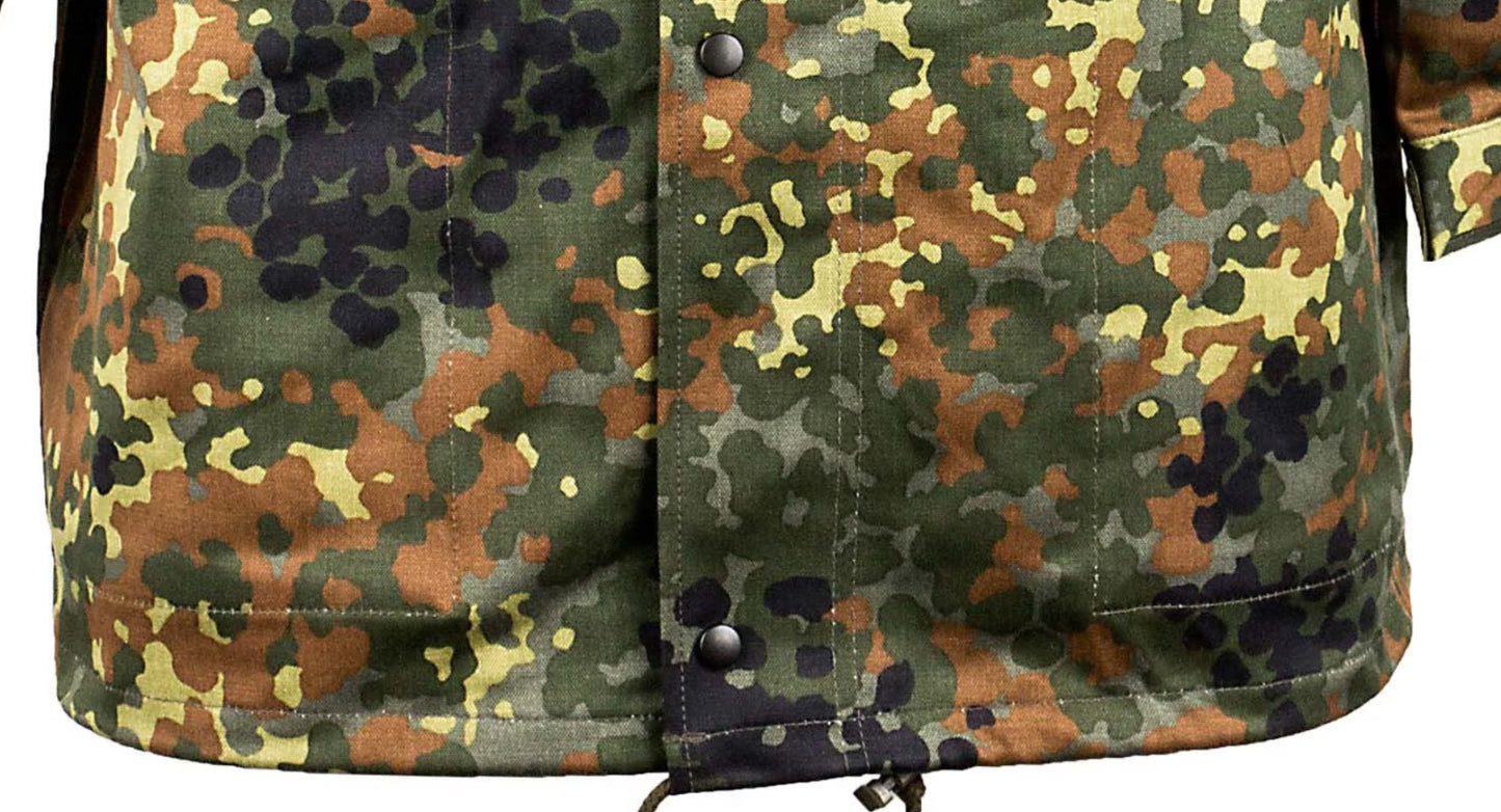 Original Bundeswehr BW Army Field Jacket Parka Military Issue Flecktarn Camo Used