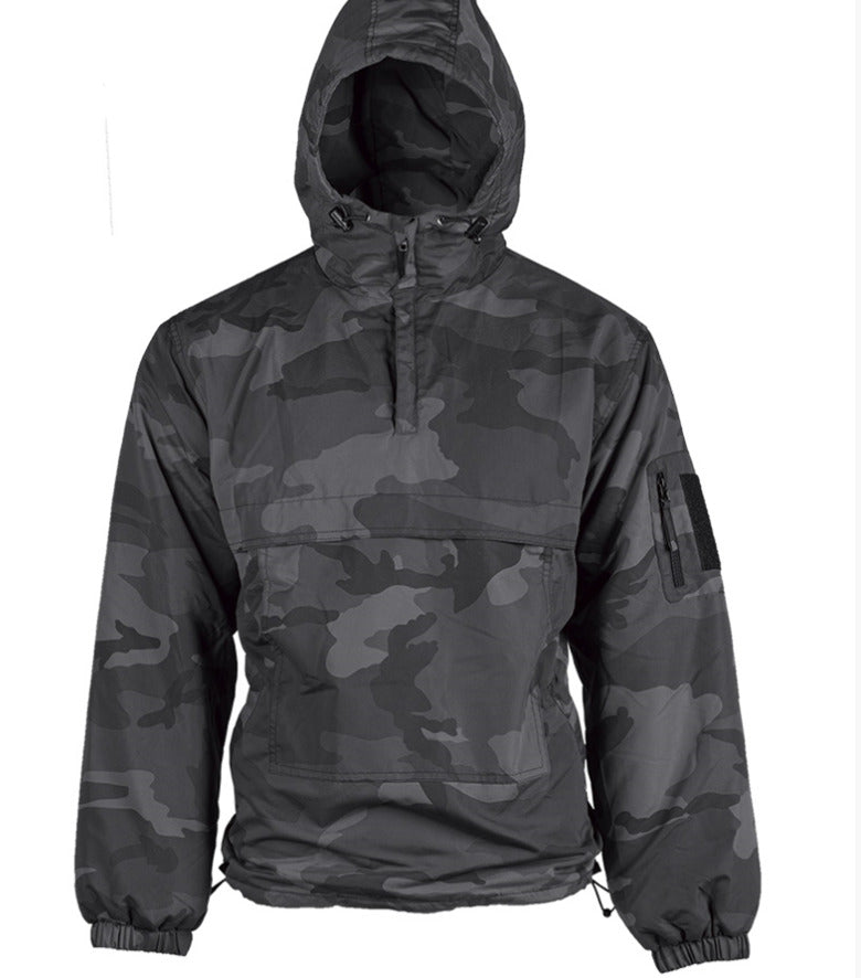 MIL-TEC Anorak Combat Jacket Winter Camouflage Windproof Hooded Lined Dark Camo