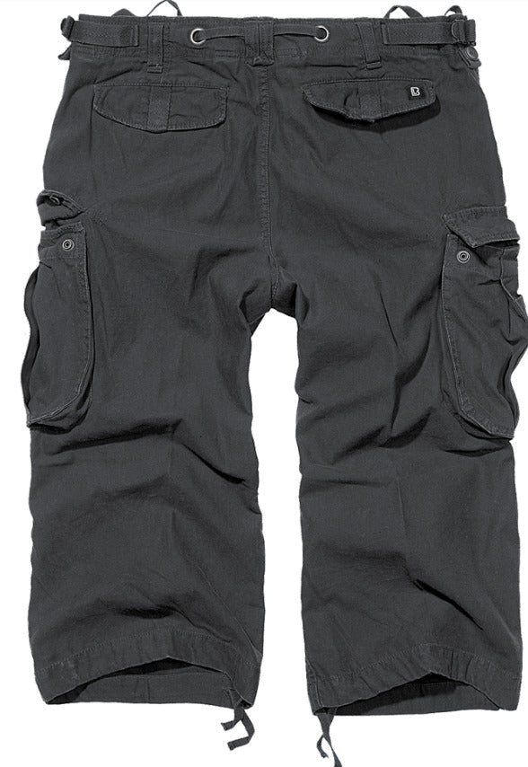 Brandit Industry Vintage 3/4 Shorts Mens Outdoor Camping Hiking Tactical Black