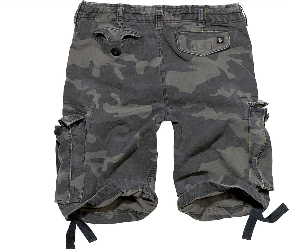 Brandit Urban Vintage Shorts Mens Army Style Military Combat Cargo Darkcamo