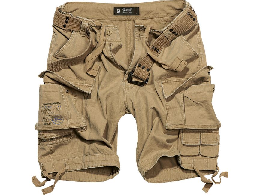 Brandit Bermuda Shorts Vintage Savage Ripstop Outdoor Military Army Camel