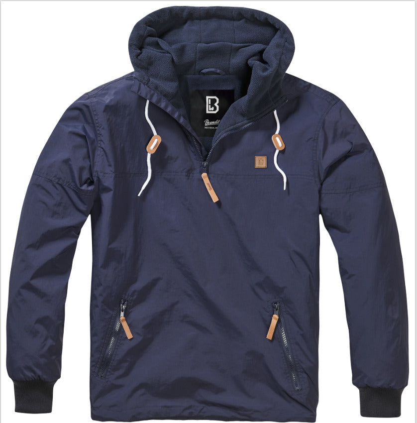 Brandit Jacket Luke Windbreaker Military Tactical Urban Soft Shell Hooded Navy