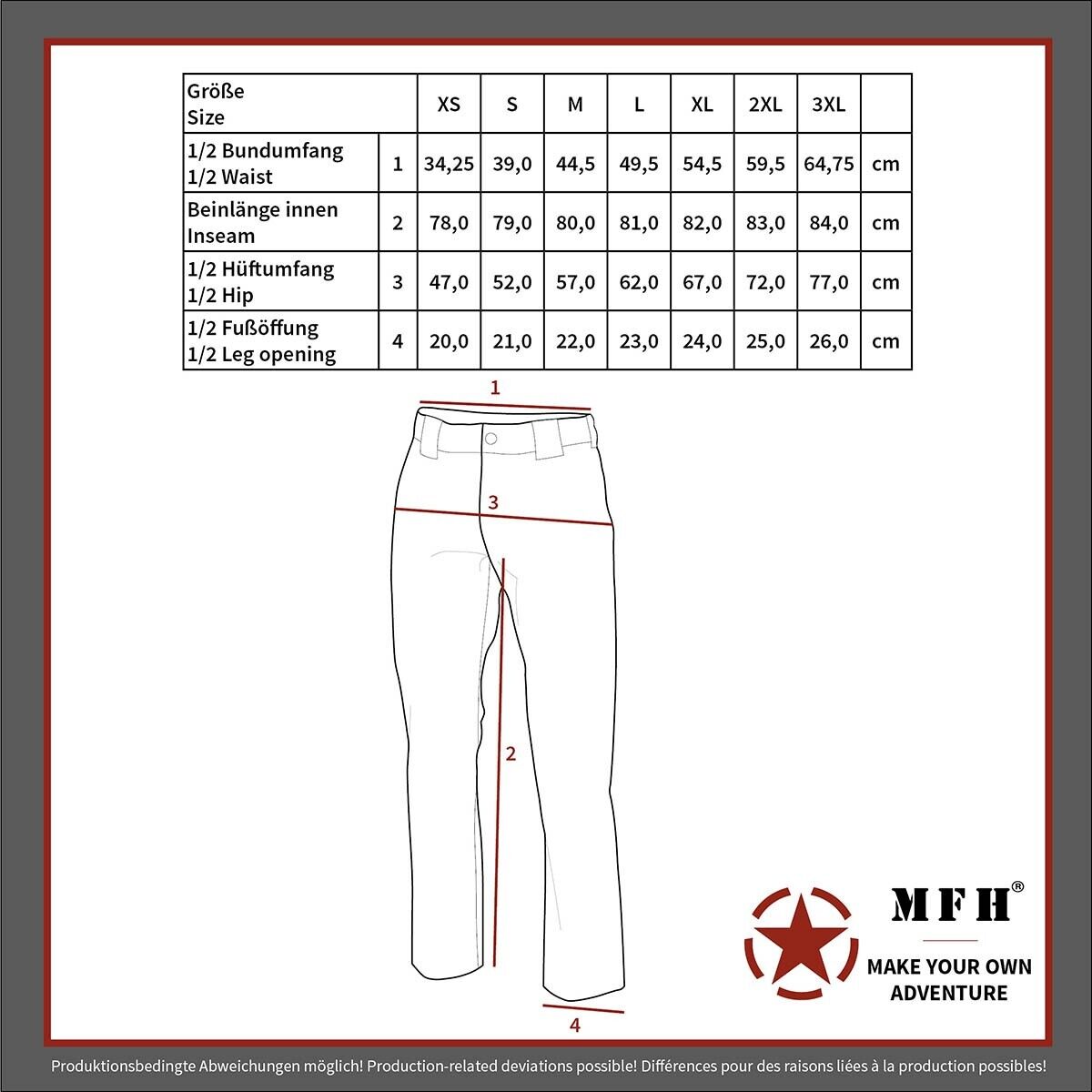MFH US Combat Pants BDU Reinforced Knees and Seat Blue
