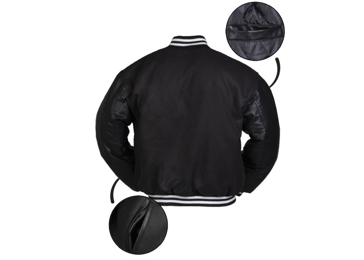 Mil-Tec Ny Baseball Jacket with Patch Black