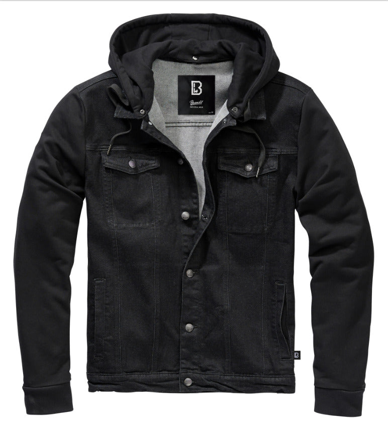 Brandit Cradock Denim Jacket Fleece Jacket Transition Jacket TwoChest Bags Black