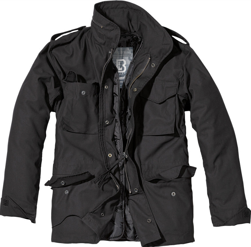 Brandit Jacket Parka Man Winter Military Field Army M-65 Black
