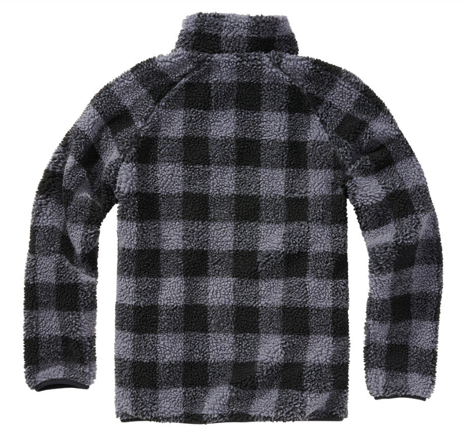 Brandit Teddy Fleece Troyer Jacket Breathable Lining Hiking Army Grey/Black