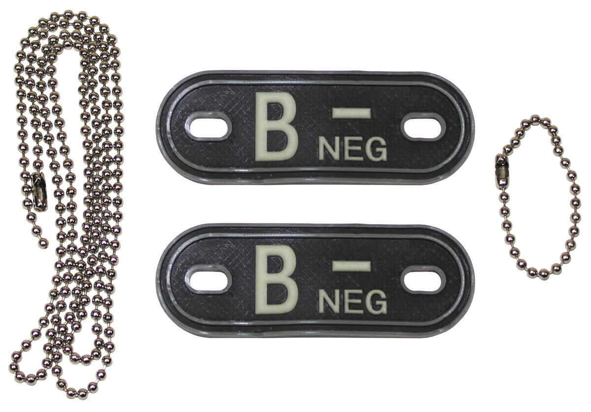Blood Group Markers With Chains Phosphorescent B NEG 3D