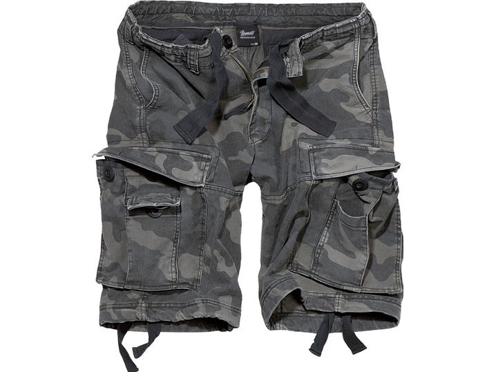 Brandit Urban Vintage Shorts Mens Army Style Military Combat Cargo Darkcamo