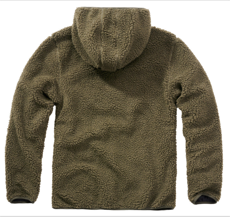 Brandit Teddy Fleece Worker Pullover Breathable Lining Hiking Army Olive