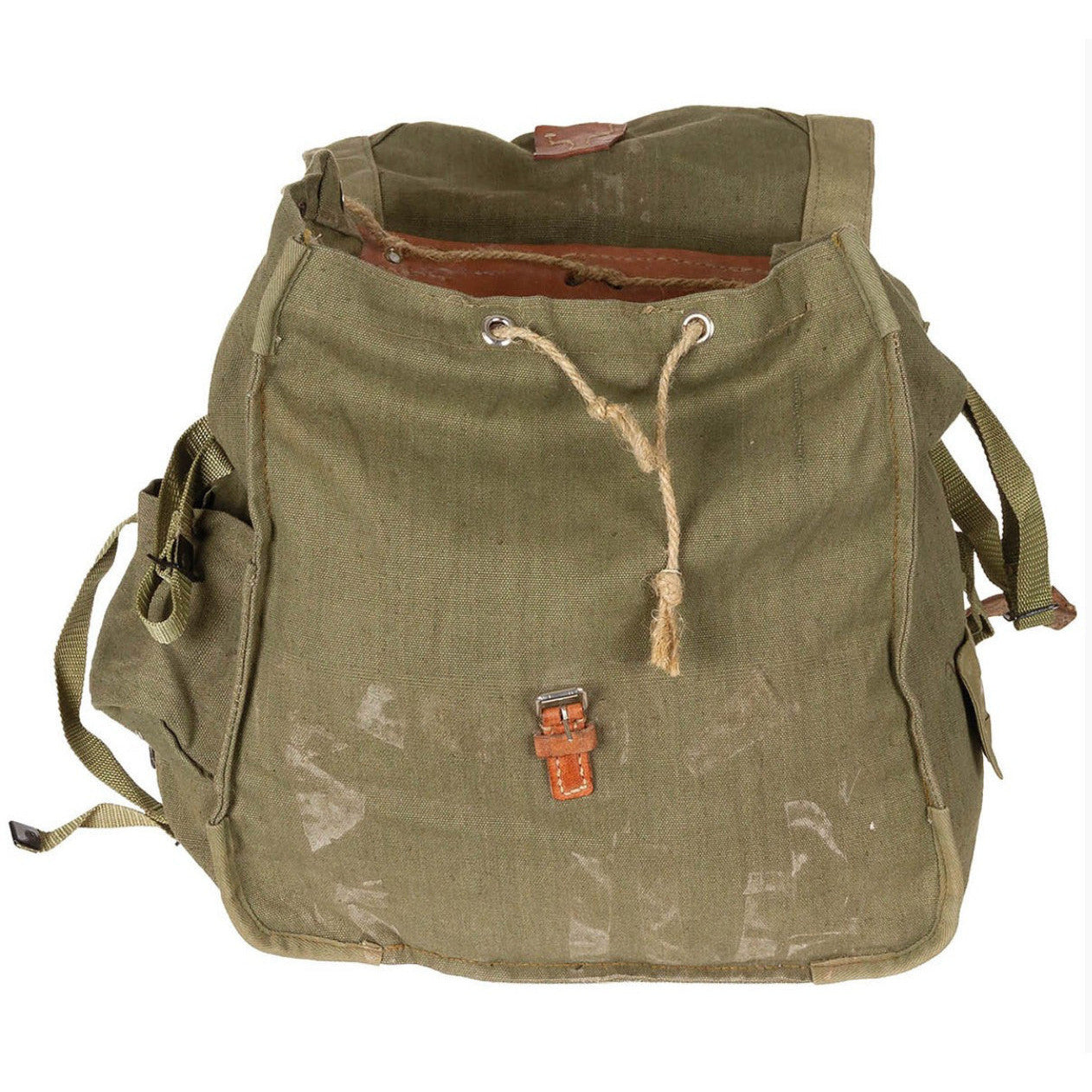 Original Romanian Army Bread Bag Military Vintage Olive Canvas Haversack Militar