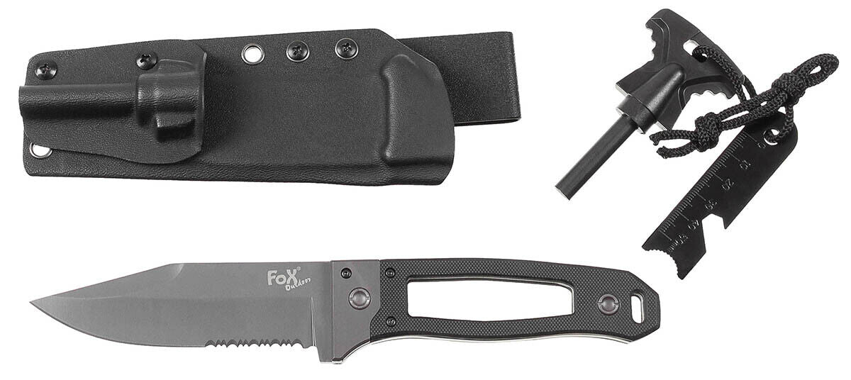Outdoor Hunting Campin Knife Scorpion G10 Handle Kydex Sheath