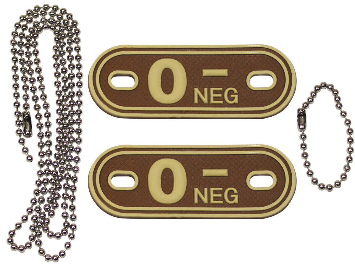 Blood Group Markers With Chains Desert O NEG 3D