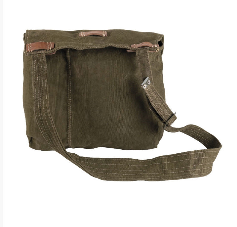 Original Romanian Army Cotton Bread Bag with Strap Olive – Used