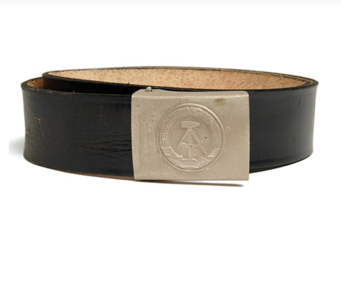 Original East German Army German Soldier Leather Belt with Buck – Used