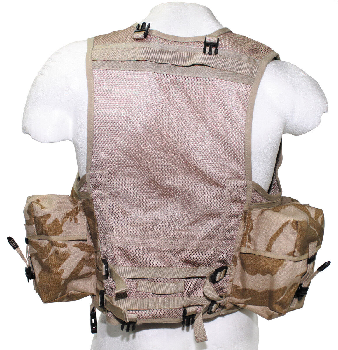 Original British GB Army Military Tactical Vest DPM Desert Camo Adjustable Mesh Used