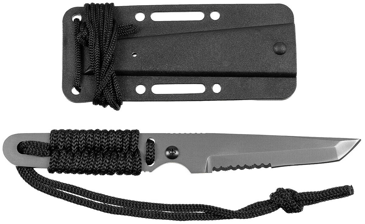 Military Outdoor Hunting Camping Knife Action I Black Wrapped Handle Sheath