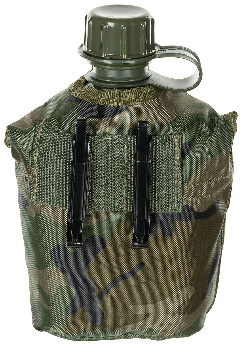 MFH US Plastic Canteen 1L Cover Woodland