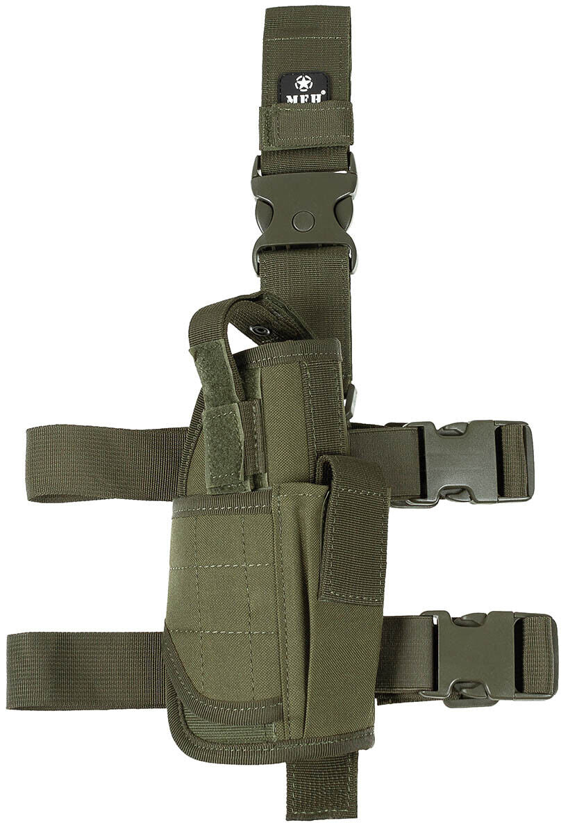 Leg Holster Military Army Combat Right-Handed OD Green Adjustable