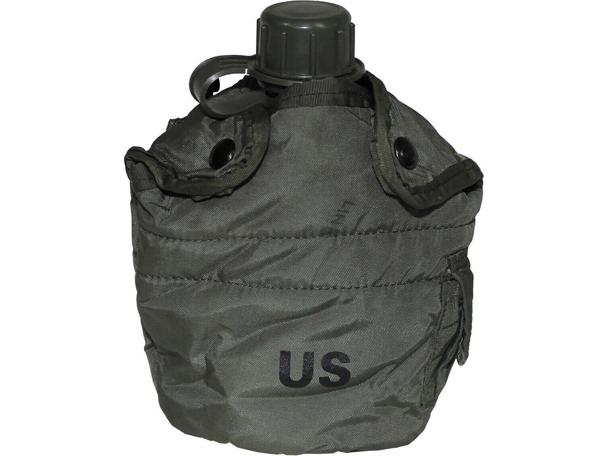Original Dutch Army Military Plastic Bottle US Cover Od Green Used