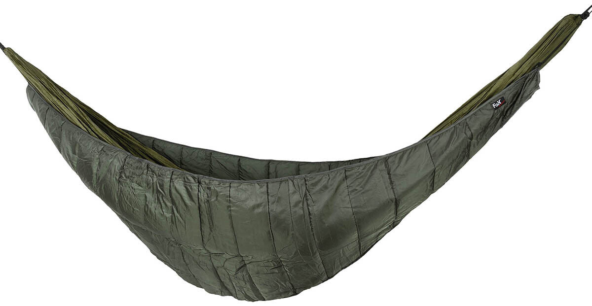 Fox Outdoor Underquilt hammock insulation in OD green