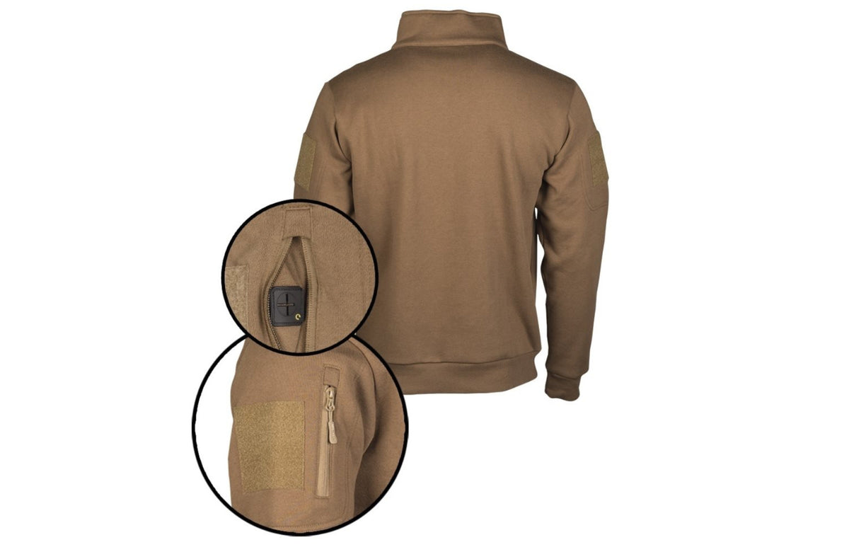 Mil-Tec Tactical Sweatshirt with Zipper Coyote