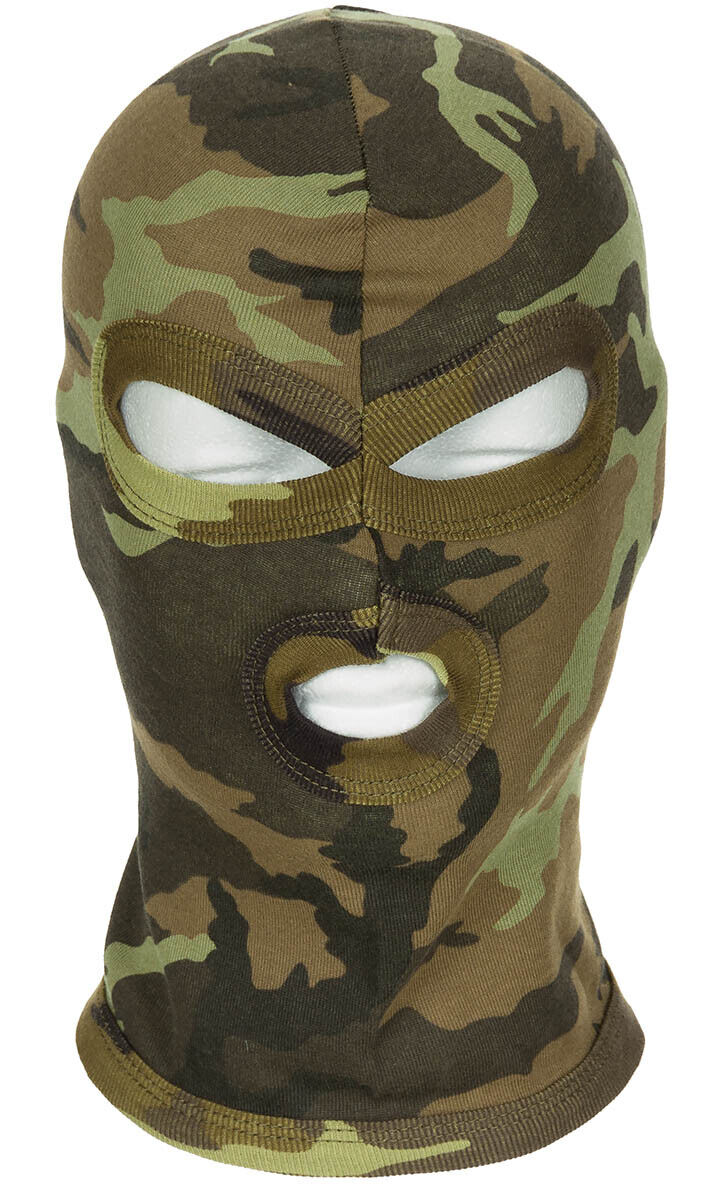 Face Mask Ski Winter Hat 3 Holes Balaclava Hood Beanie 100 % Cotton M 95 CZ camo